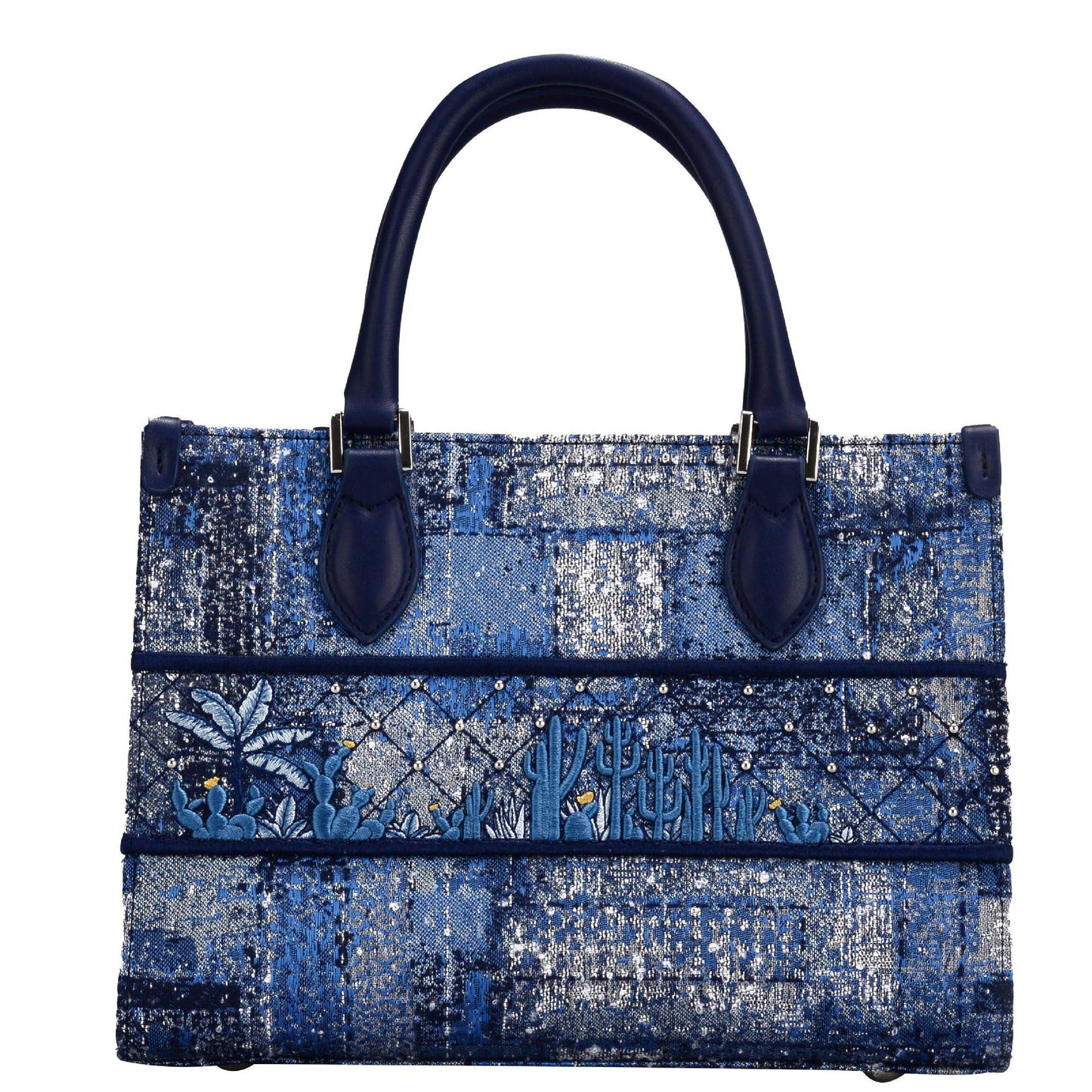 Azure Tapestry Embroidered Tote