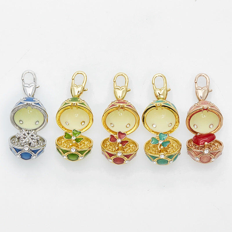 Enamel-Glazed Pendant - Treasure Egg