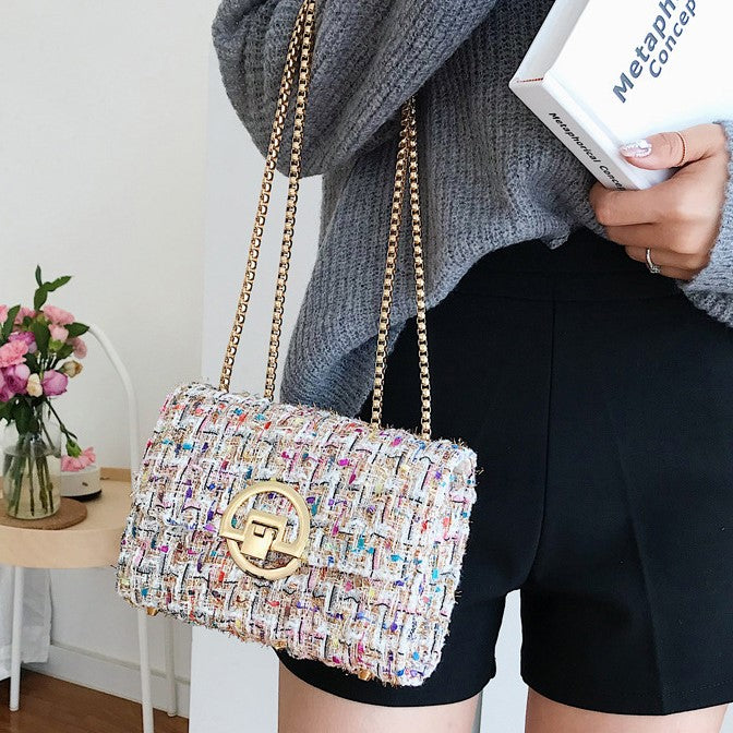 Midnight Tweed Charm Bag