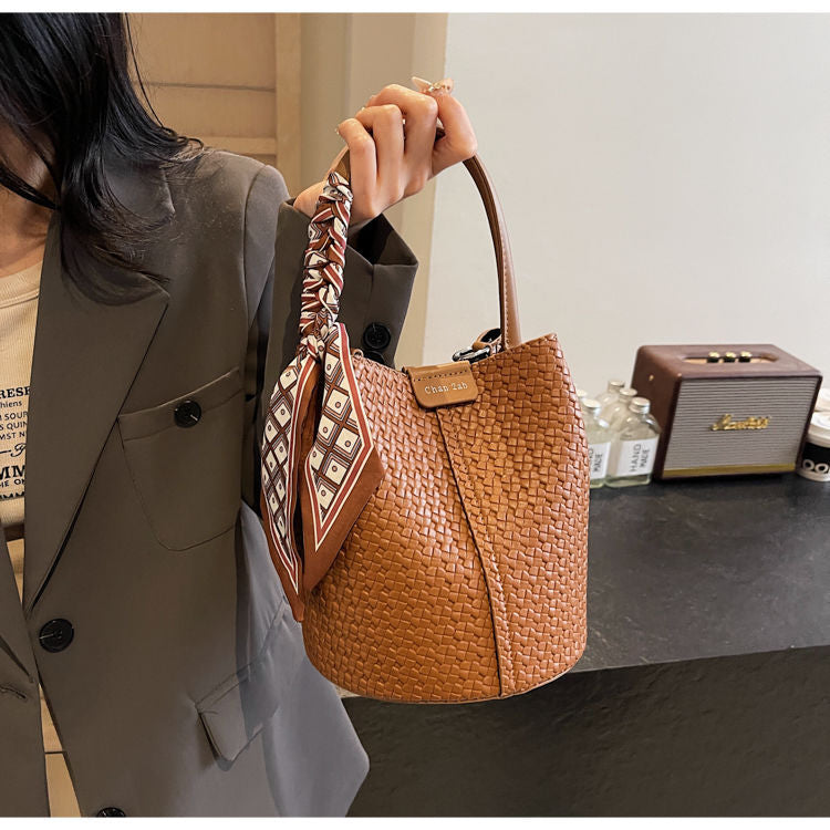 Riviera Woven Bucket Bag