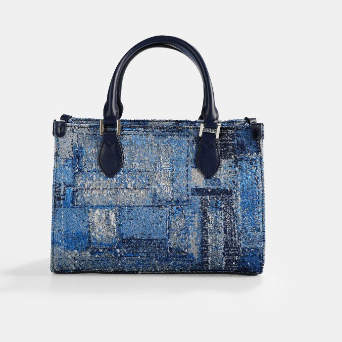 Azure Tapestry Embroidered Tote