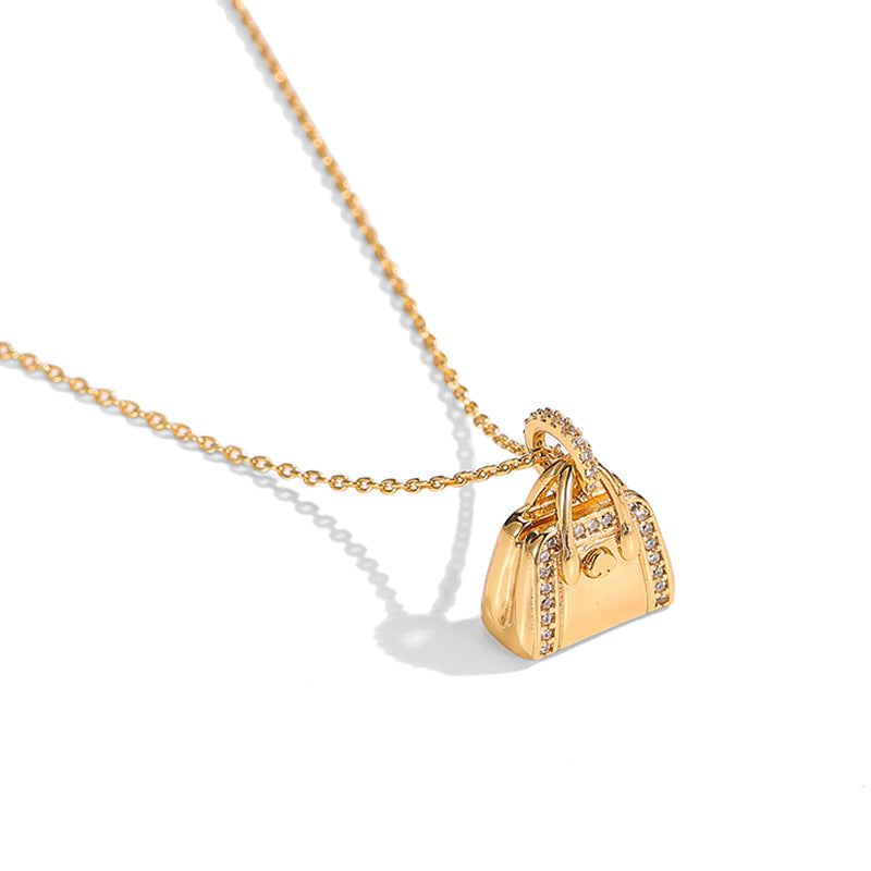 Dainty Handbag Sparkle Necklace