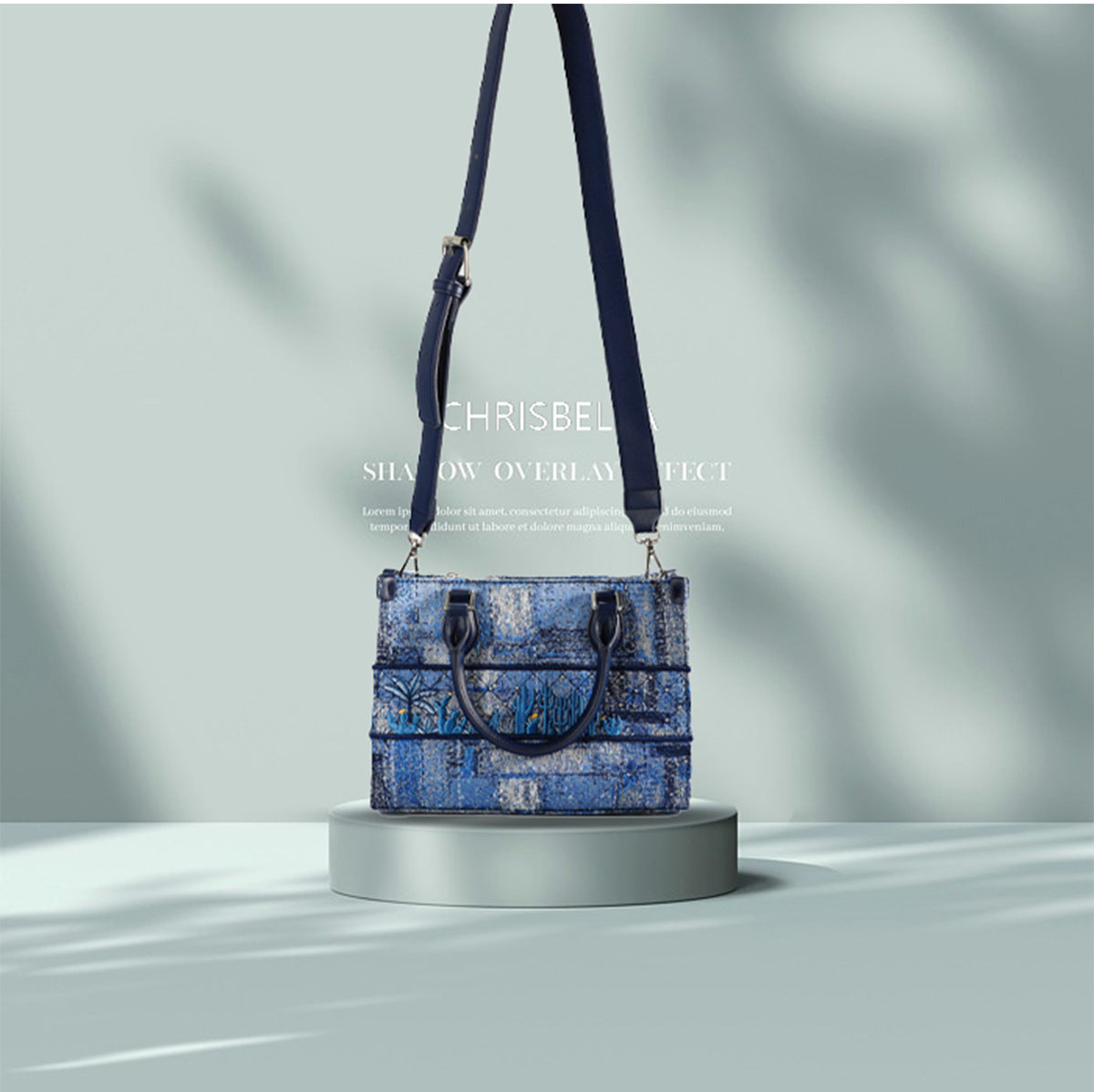 Azure Tapestry Embroidered Tote