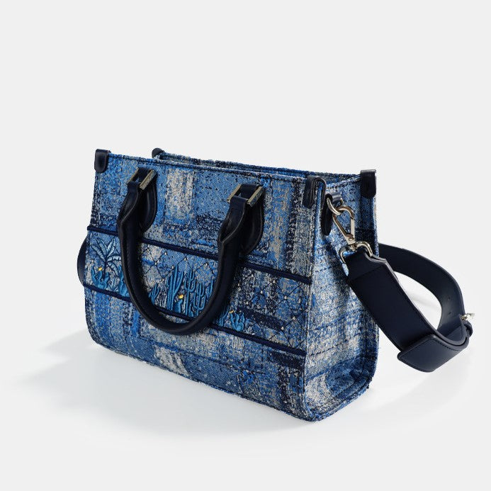Azure Tapestry Embroidered Tote