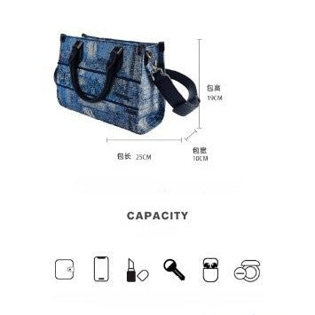 Azure Tapestry Embroidered Tote