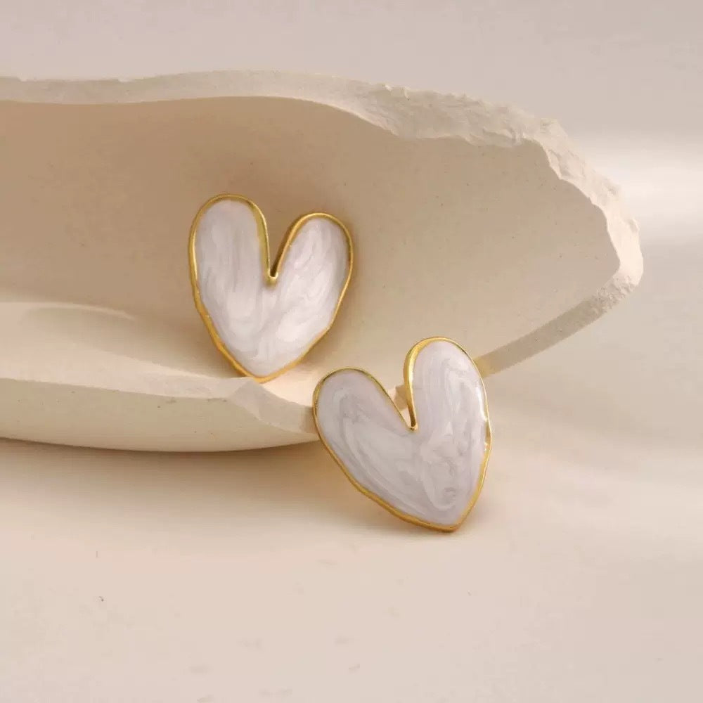 Whimsy Heart Enamel Studs