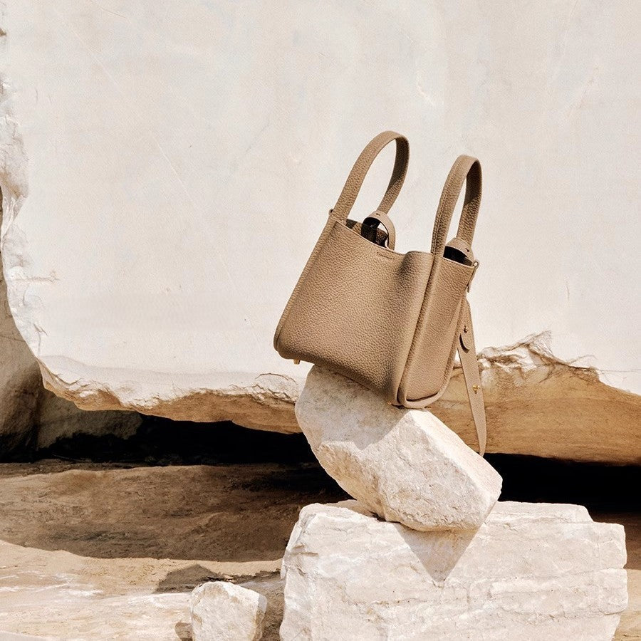 Pebbled Leather Basket