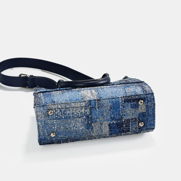 Azure Tapestry Embroidered Tote