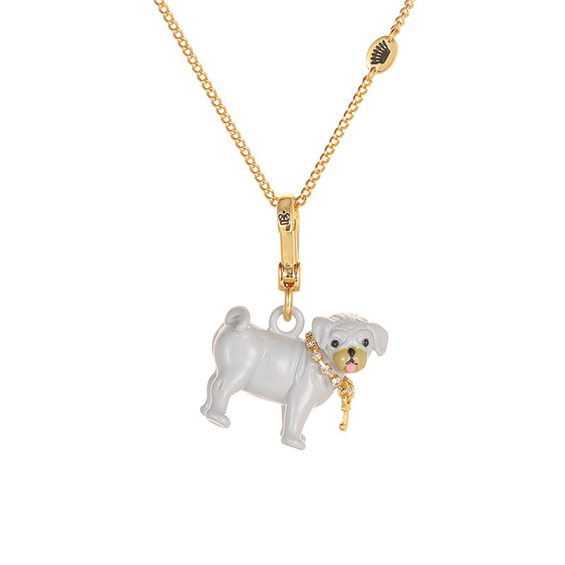 Enamel-Glazed Pendant - Pug