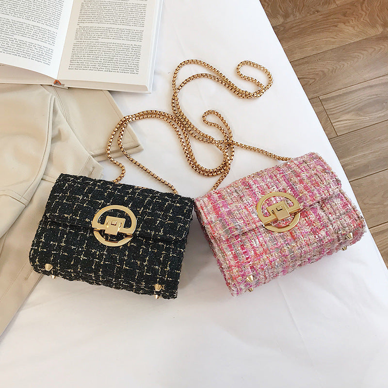 Midnight Tweed Charm Bag