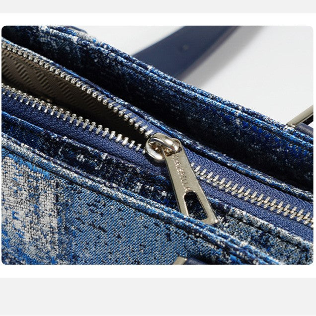 Azure Tapestry Embroidered Tote