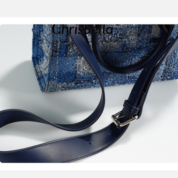 Azure Tapestry Embroidered Tote