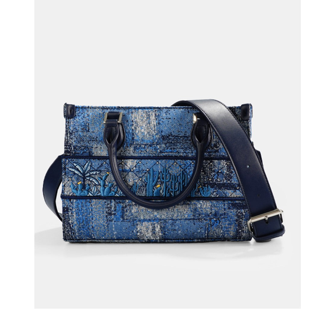 Azure Tapestry Embroidered Tote
