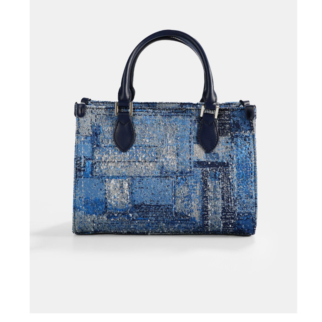 Azure Tapestry Embroidered Tote