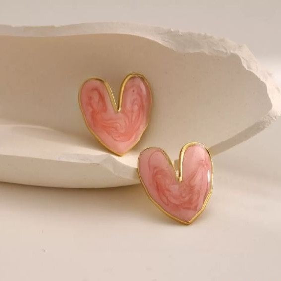 Whimsy Heart Enamel Studs