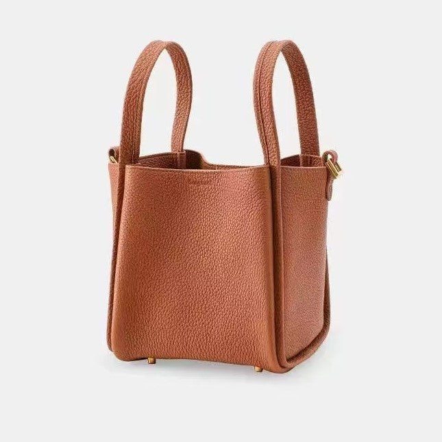 Pebbled Leather Basket