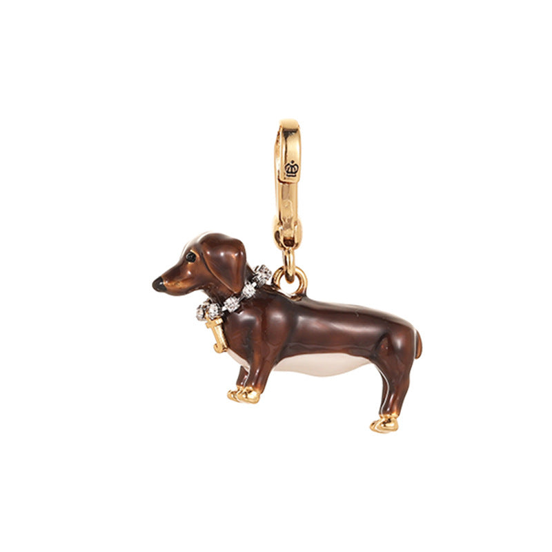 Enamel-Glazed Pendant - Dachshund