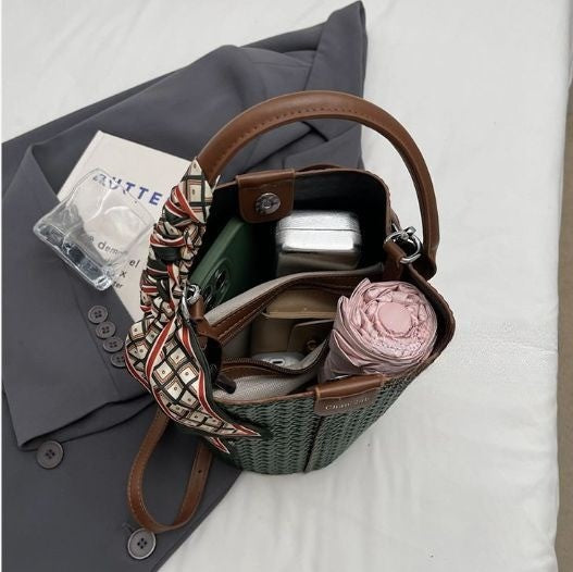 Riviera Woven Bucket Bag