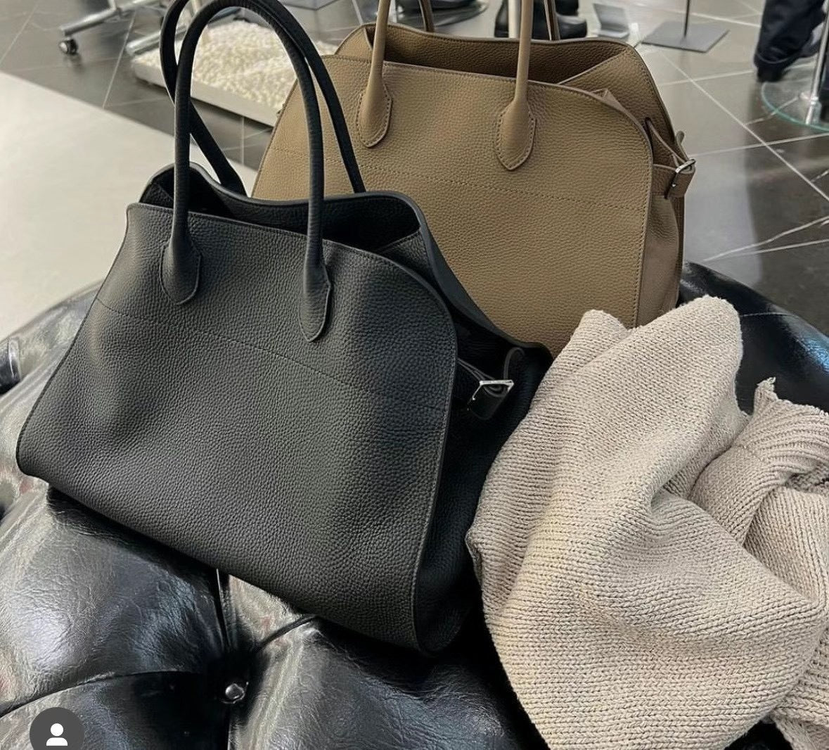 Grand Buckle Top-Handle Tote