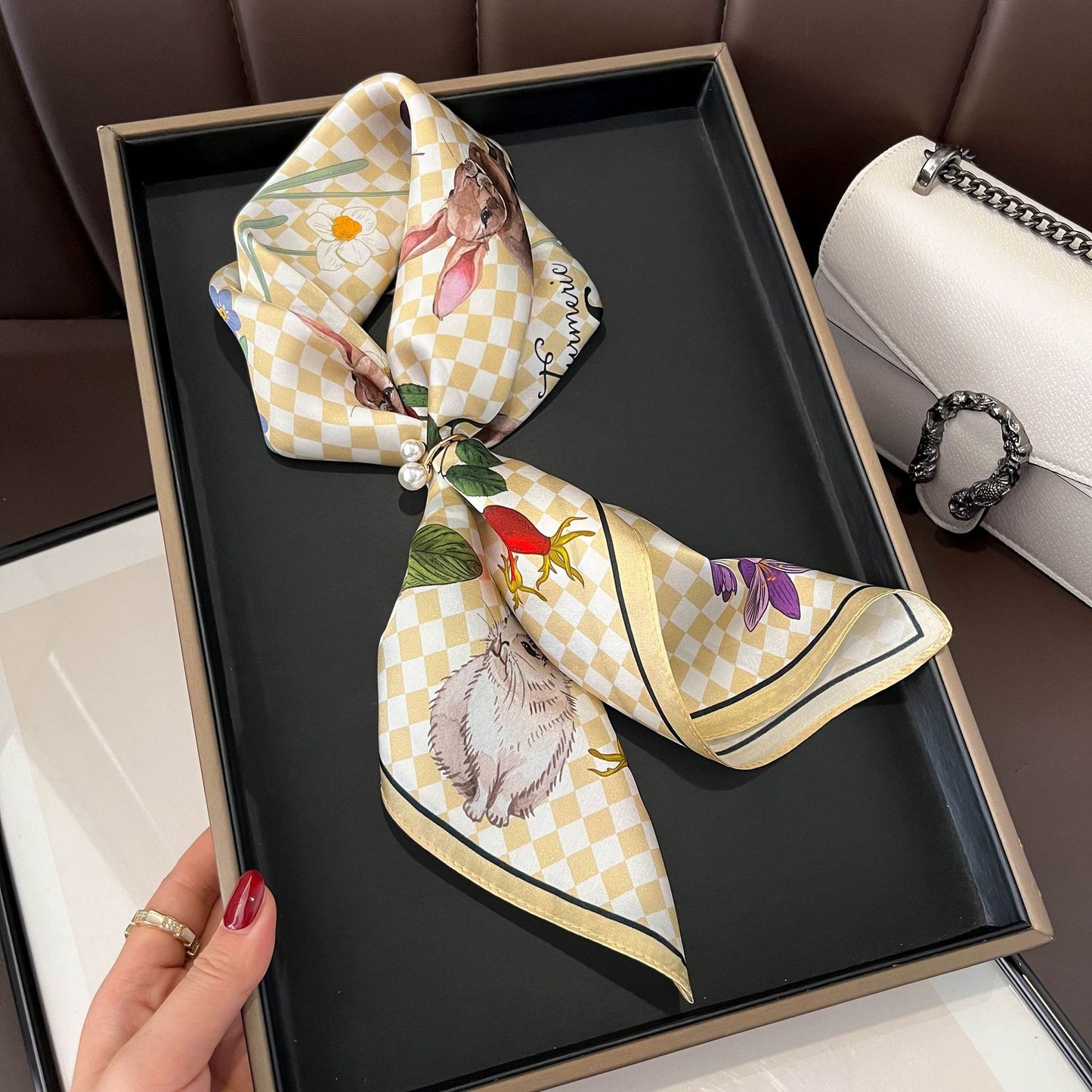 Petal Whisper Silk Scarf