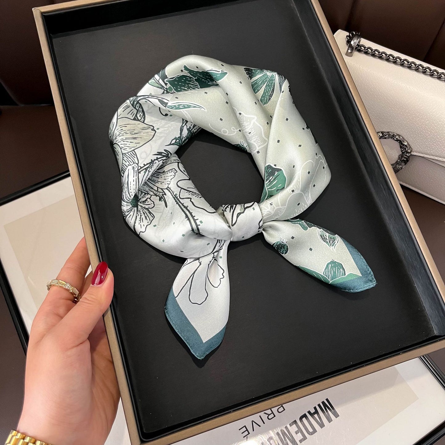 Petal Whisper Silk Scarf