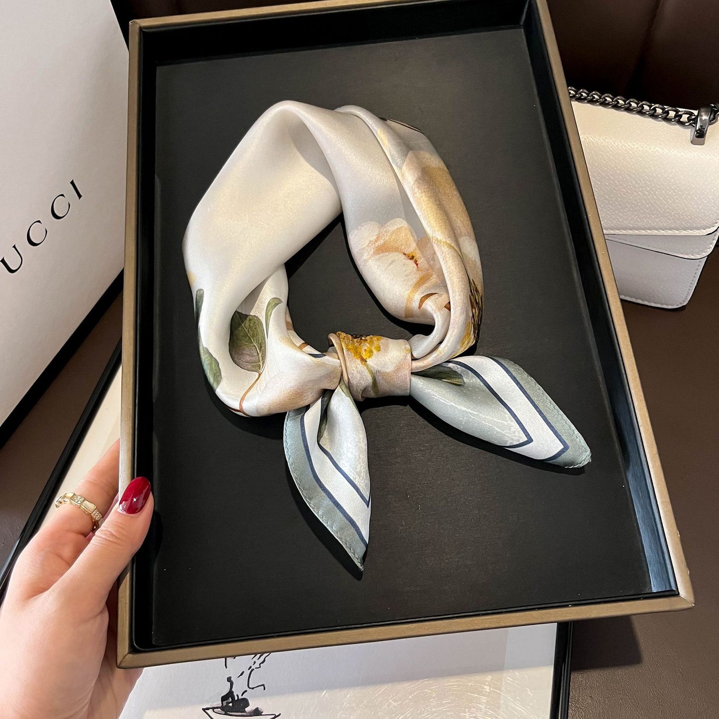 Petal Whisper Silk Scarf