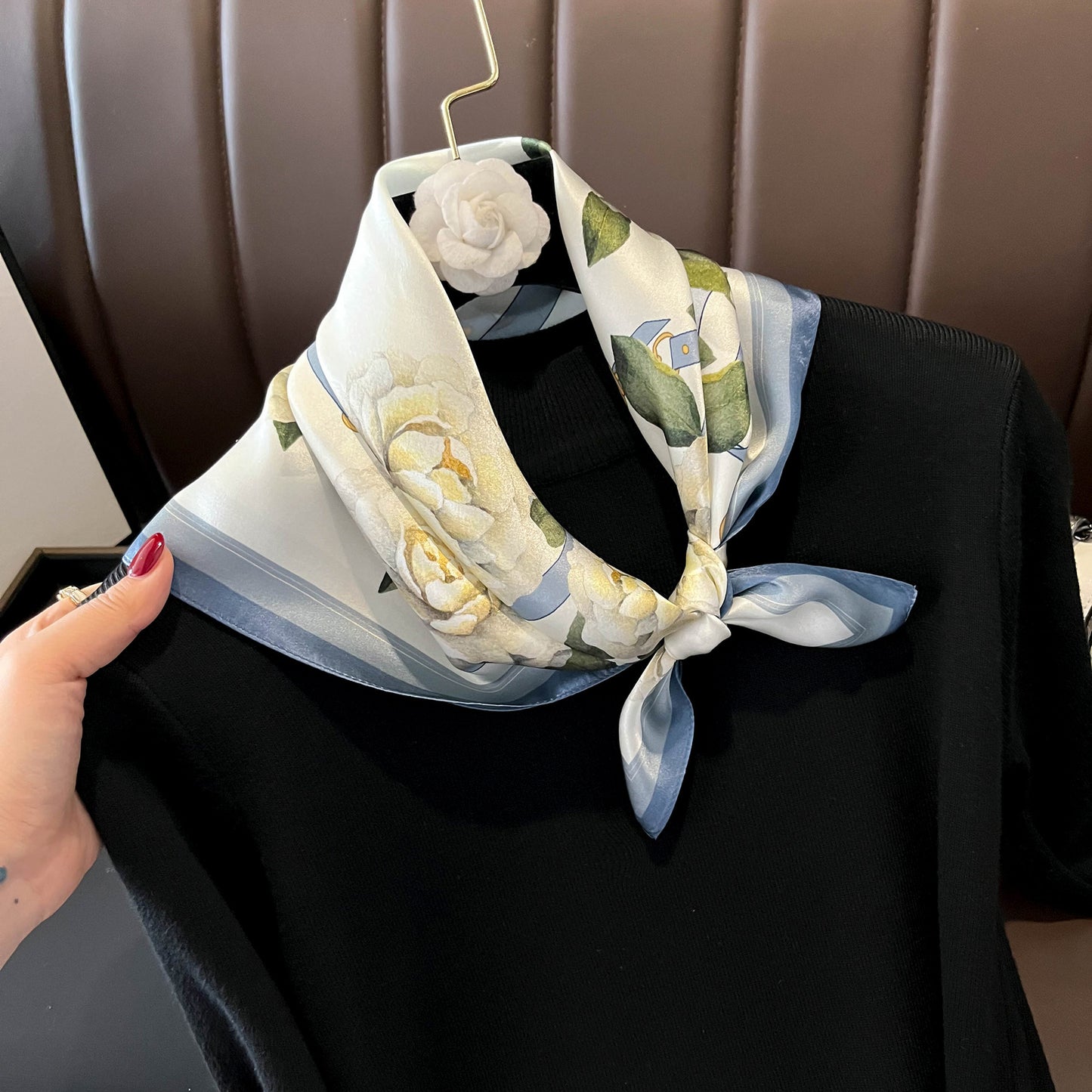 Petal Whisper Silk Scarf