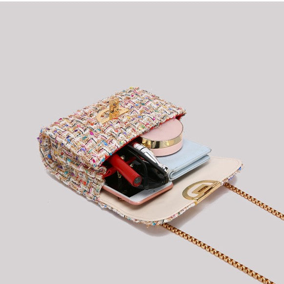 Midnight Tweed Charm Bag