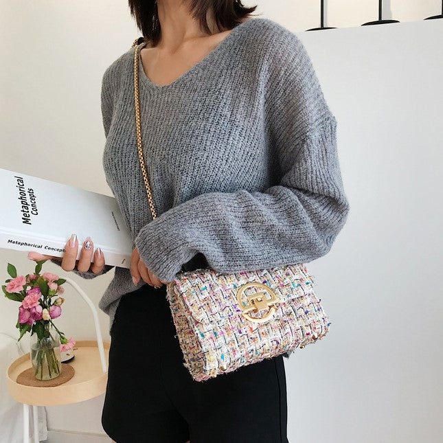 Midnight Tweed Charm Bag