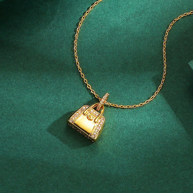Dainty Handbag Sparkle Necklace