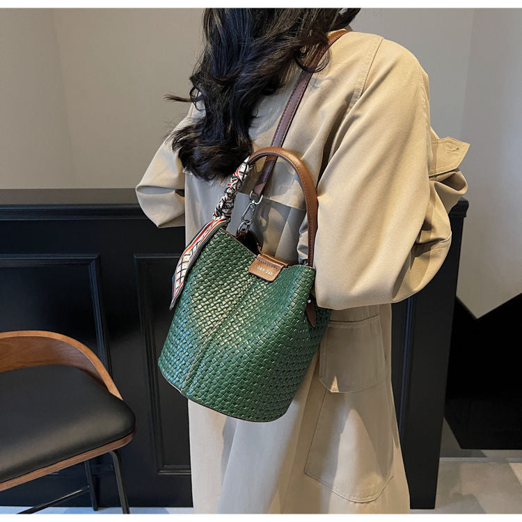 Riviera Woven Bucket Bag