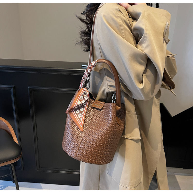 Riviera Woven Bucket Bag