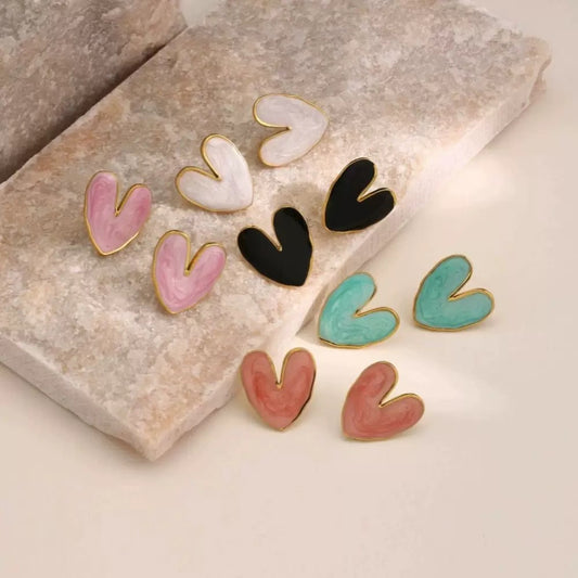 Whimsy Heart Enamel Studs