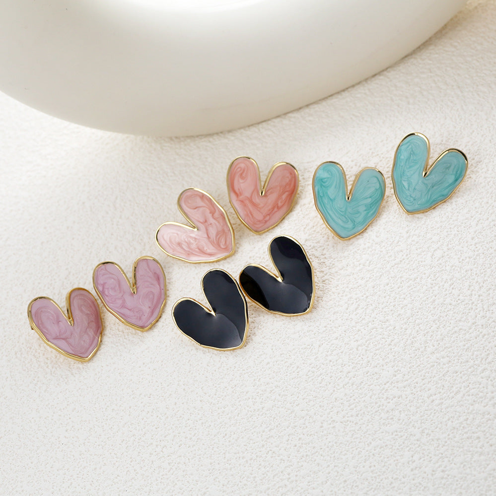 Whimsy Heart Enamel Studs