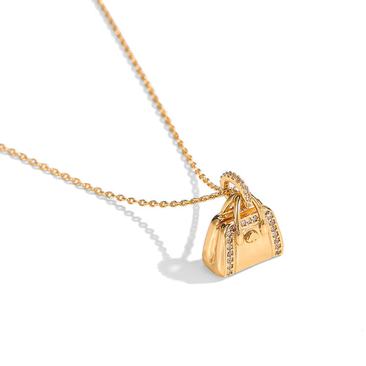 Dainty Handbag Sparkle Necklace