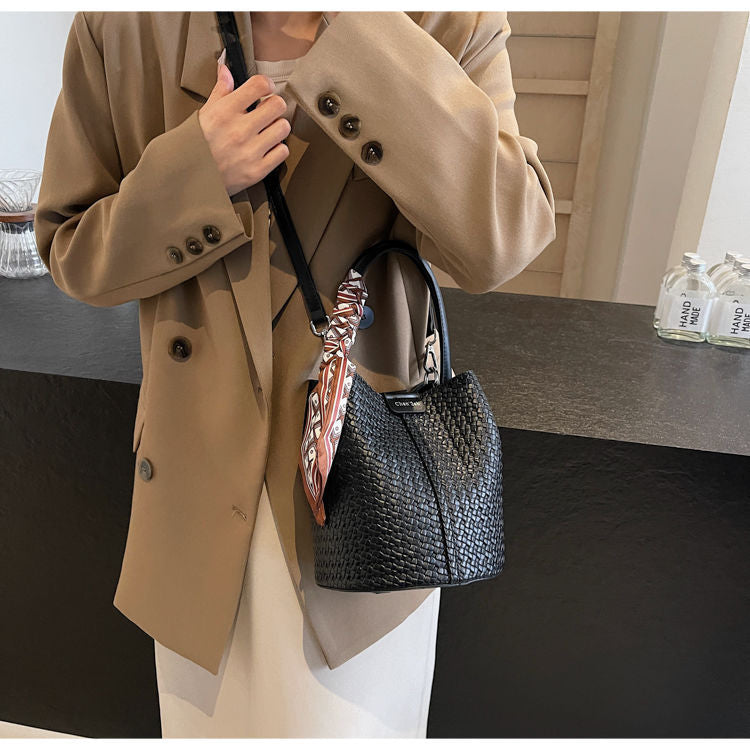 Riviera Woven Bucket Bag