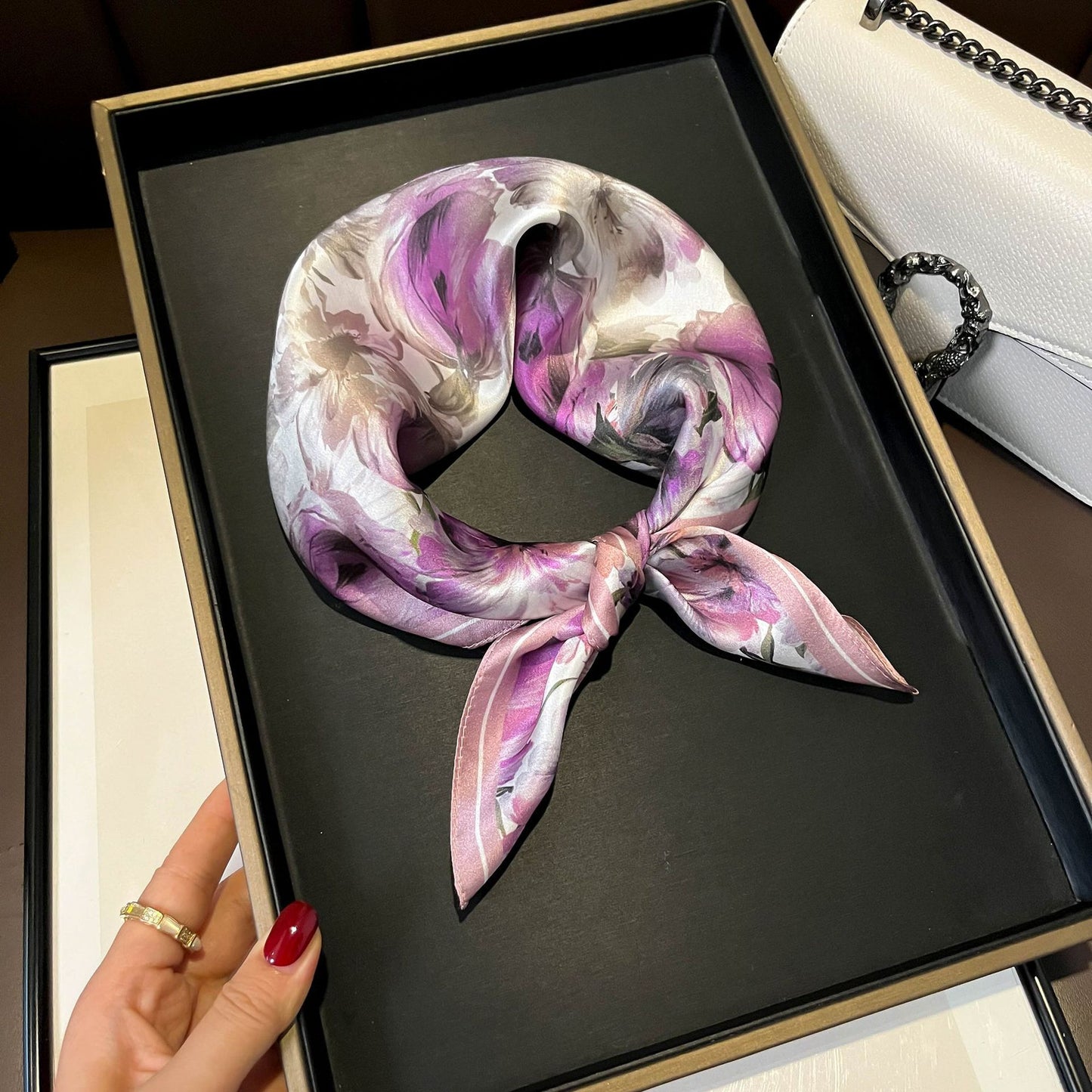 Petal Whisper Silk Scarf