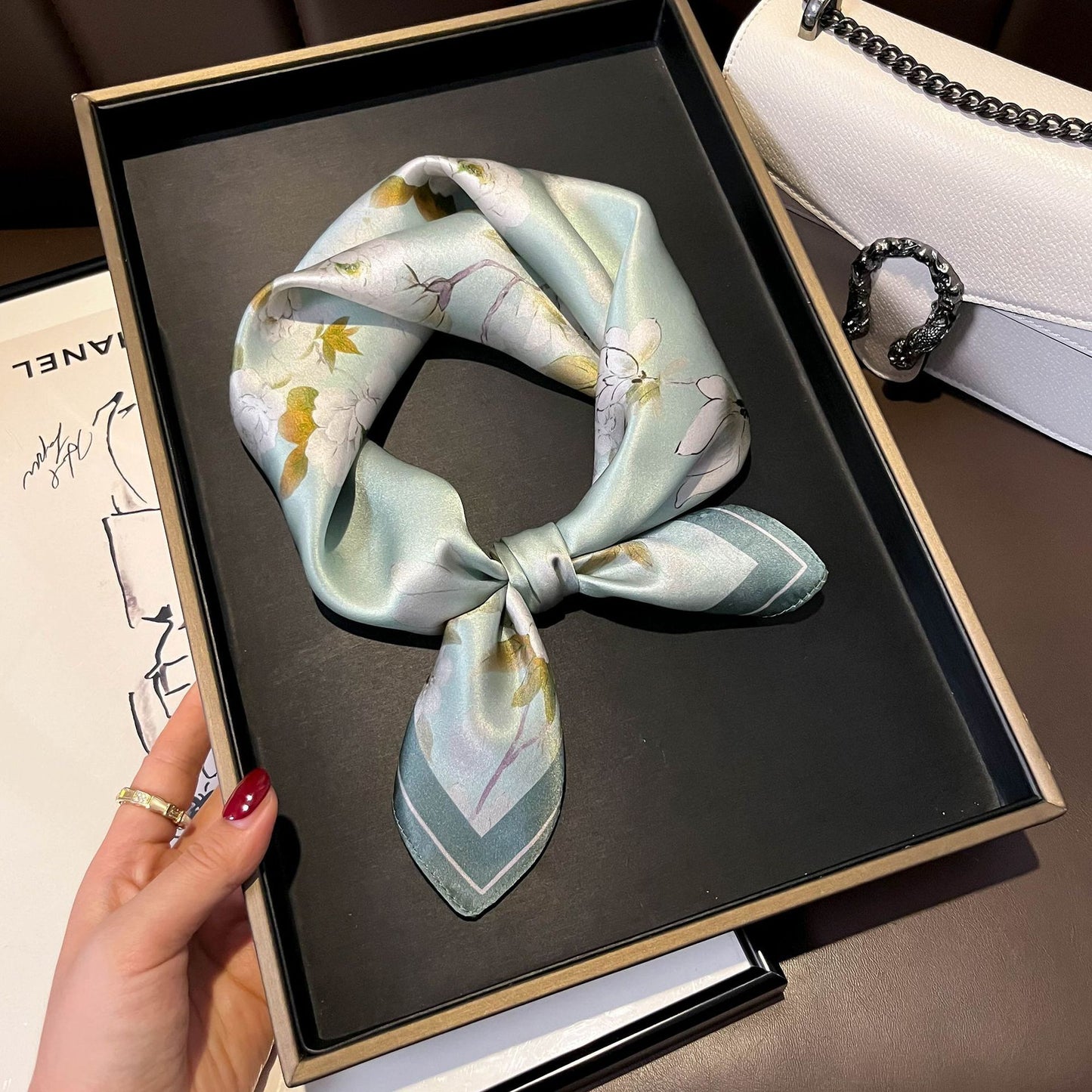 Petal Whisper Silk Scarf