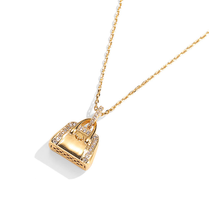 Dainty Handbag Sparkle Necklace