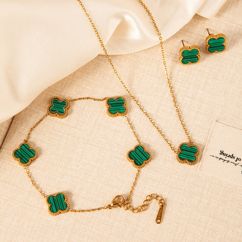Gold-plated Clover Charm Set