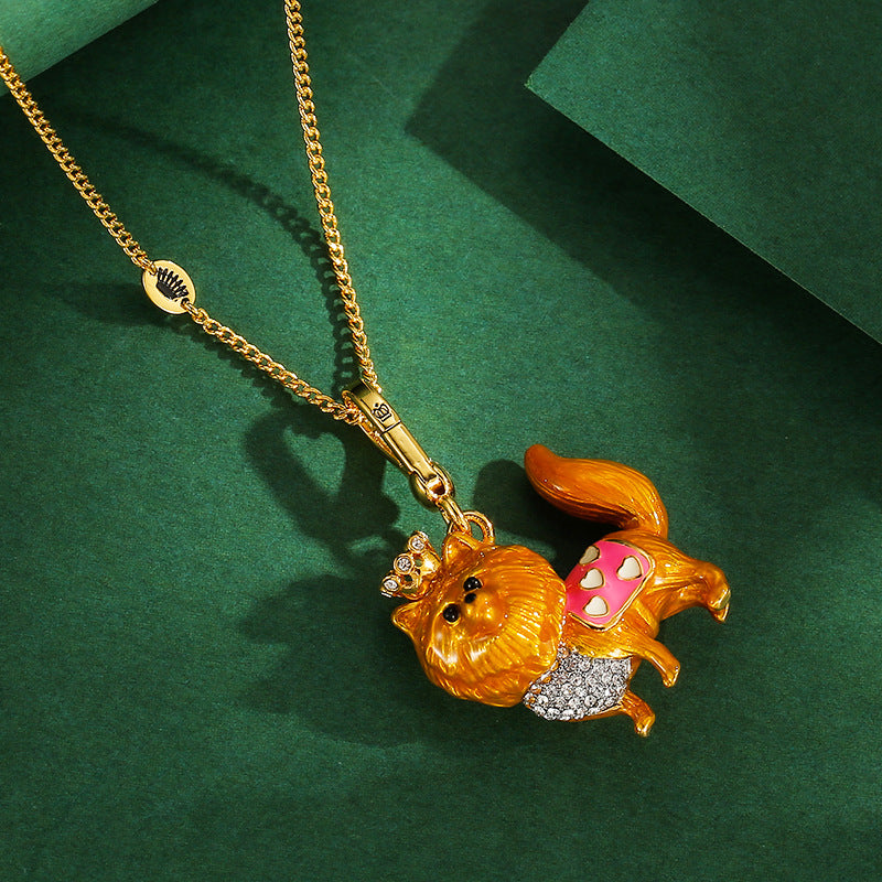 Enamel-Glazed Pendant - Chow Chow