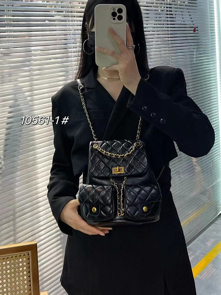 Quilted Flap Mini Backpack