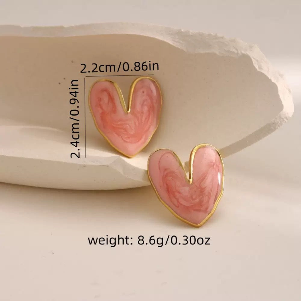Whimsy Heart Enamel Studs