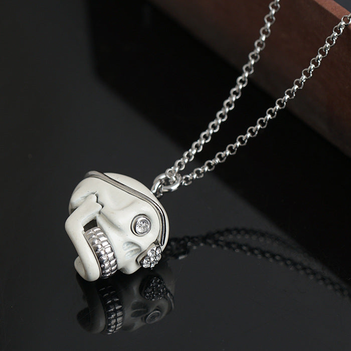 Dapper Skull Eye Patch Necklace