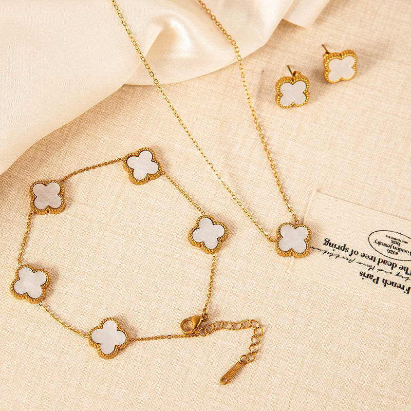 Gold-plated Clover Charm Set