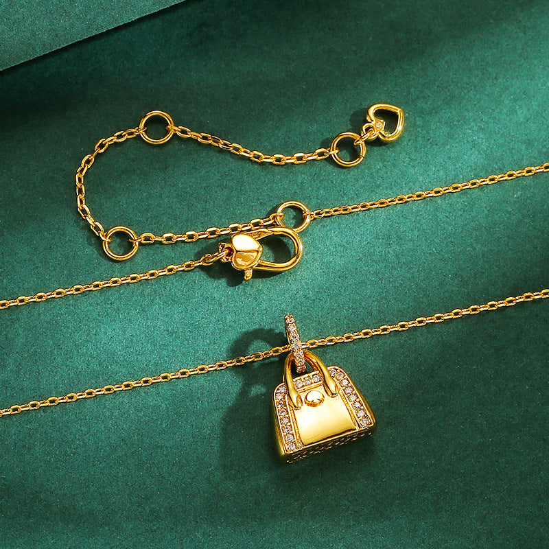 Dainty Handbag Sparkle Necklace