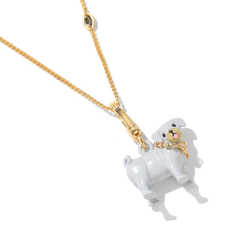 Enamel-Glazed Pendant - Pug