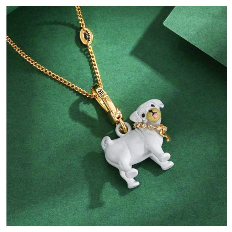Enamel-Glazed Pendant - Pug