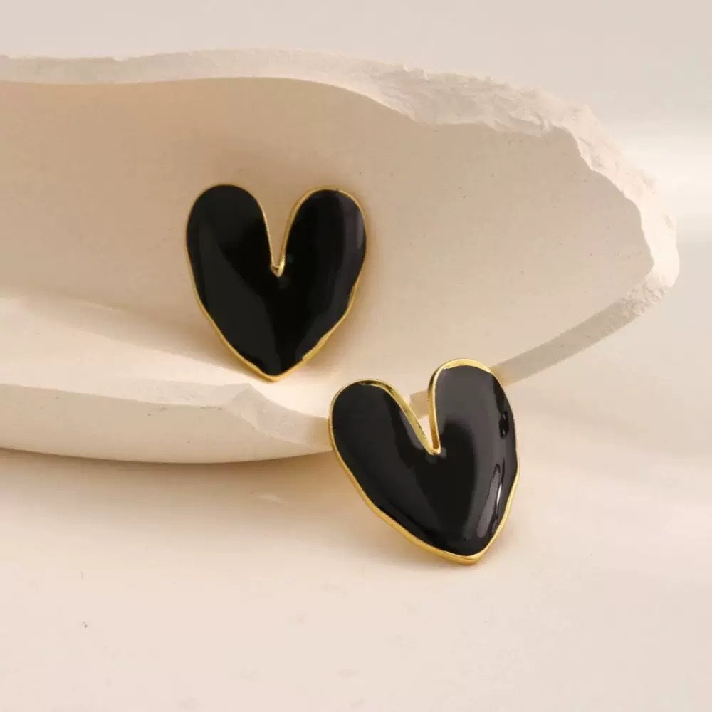 Whimsy Heart Enamel Studs