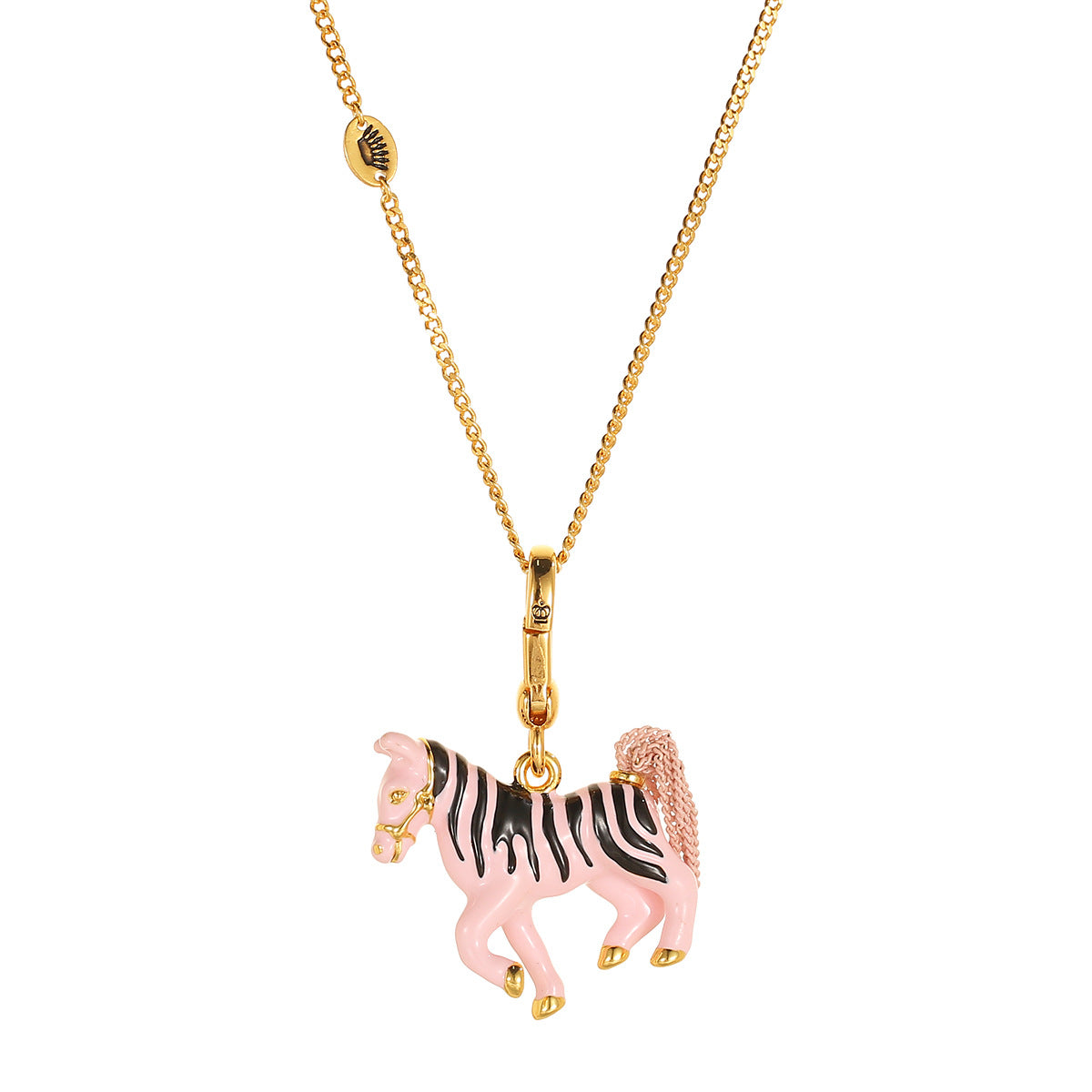 Enamel-Glazed Pendant - Whimsical Zebra